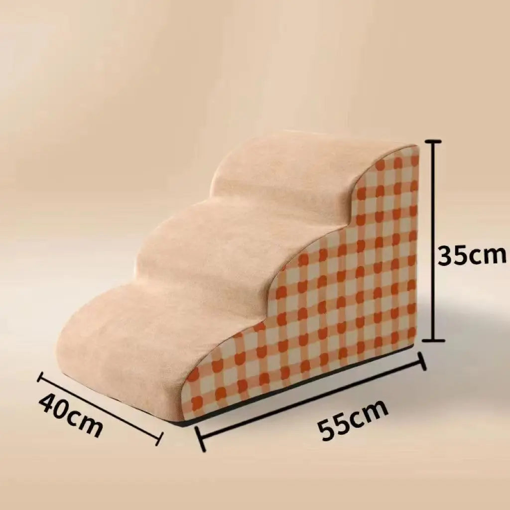 Foam Pet Stairs 2/3 Step – Non-Slip Dog & Cat Steps for Sofa & Bed, Ideal for Small & Senior Pets