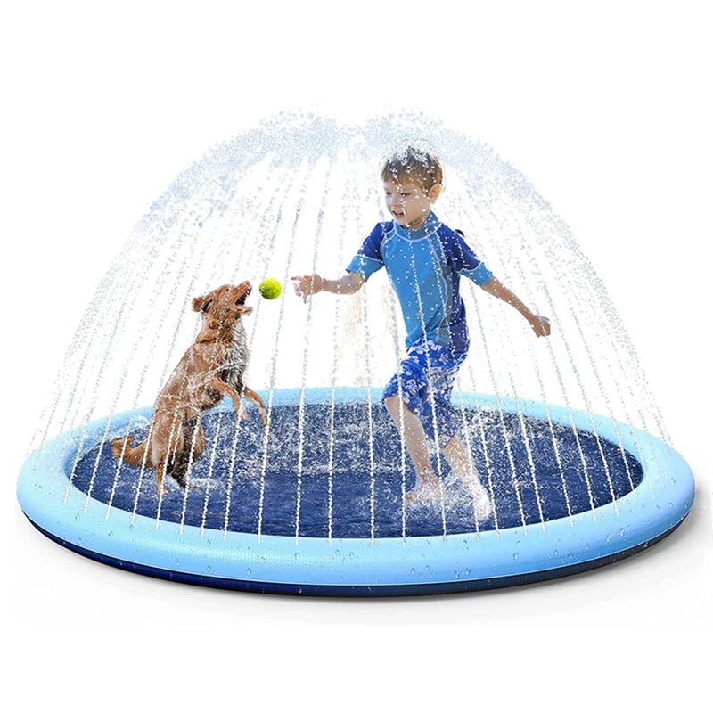 Dog Water Play Mat – PVC Splash Pad for Outdoor Summer Cooling Fun