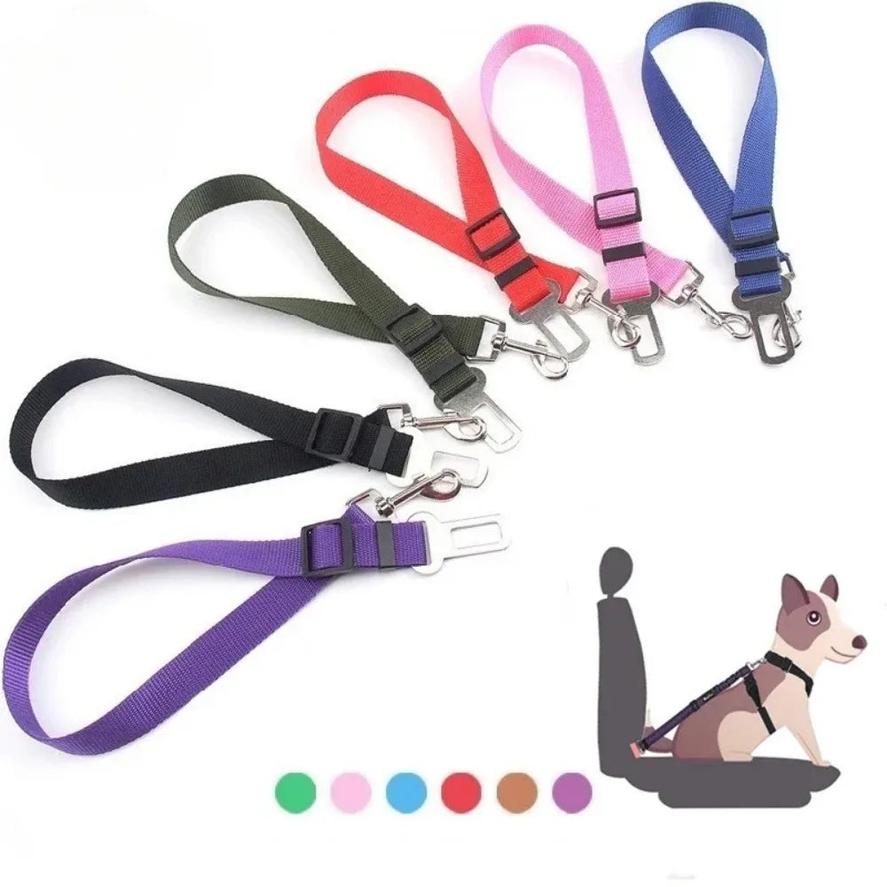 Adjustable Dog Car Seat Belt – Pet Safety Harness Clip for Dogs & Cats | Car Seat Belt for Pets