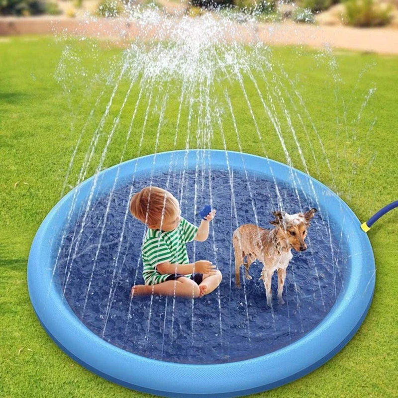 Dog Water Play Mat – PVC Splash Pad for Outdoor Summer Cooling Fun
