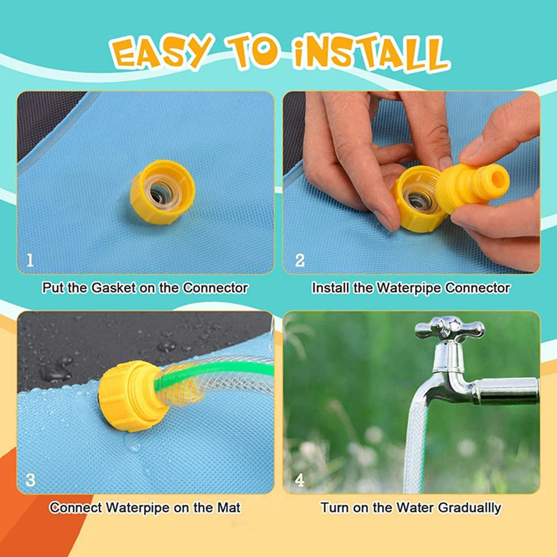 Dog Water Play Mat – PVC Splash Pad for Outdoor Summer Cooling Fun
