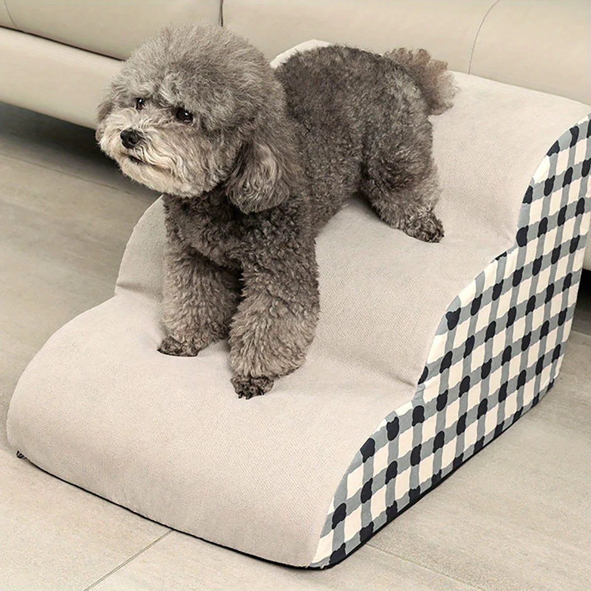 Foam Pet Stairs 2/3 Step – Non-Slip Dog & Cat Steps for Sofa & Bed, Ideal for Small & Senior Pets