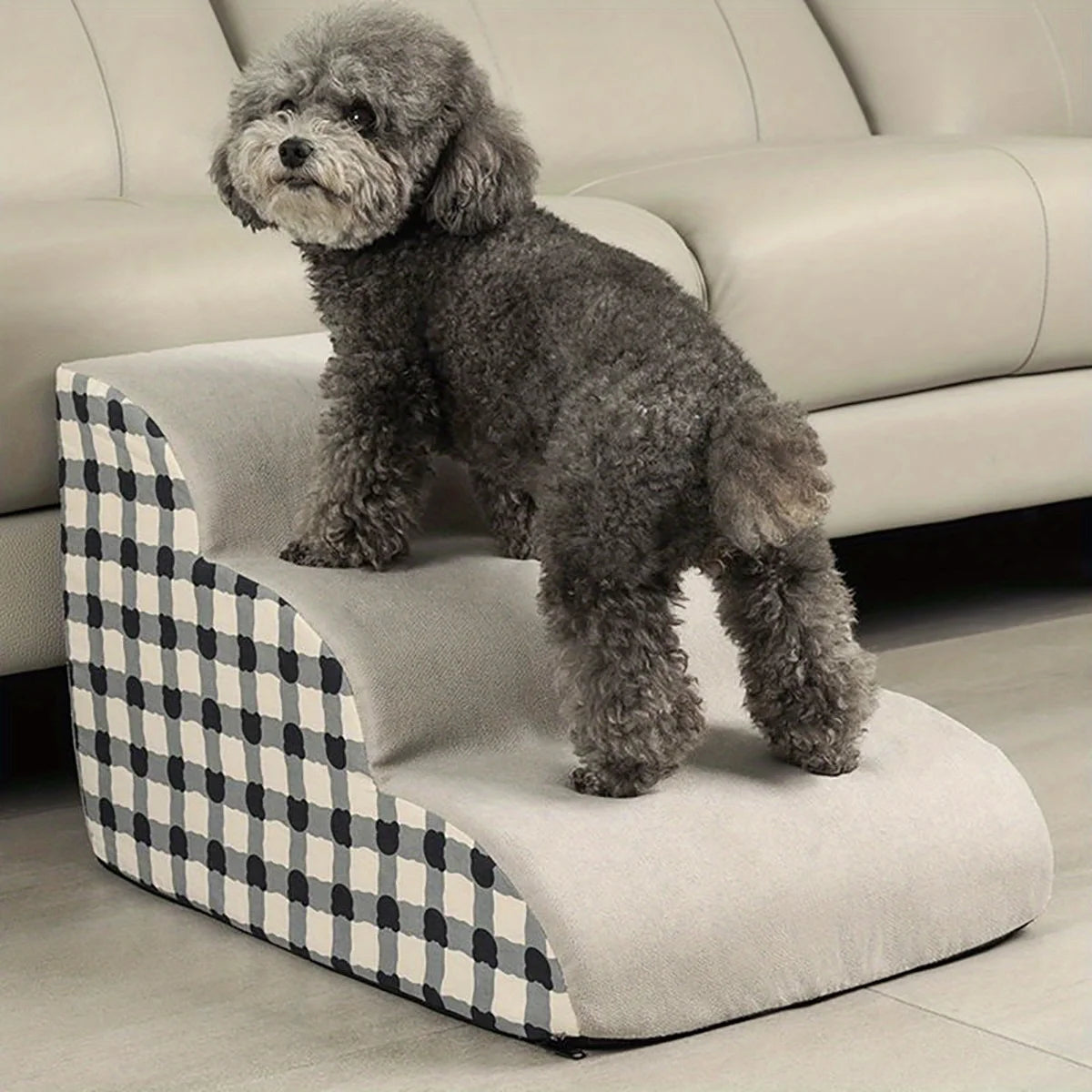 Foam Pet Stairs 2/3 Step – Non-Slip Dog & Cat Steps for Sofa & Bed, Ideal for Small & Senior Pets